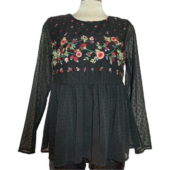 Gorgeous Elegant Dark Blue Black Beaded Trimmed Cover Top Jacket Size L - Picture 3 of 10